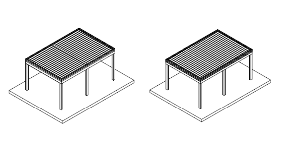 Free-standing pergola with 6 column support