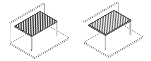 Wall-mounted pergola with 2 column support (1)